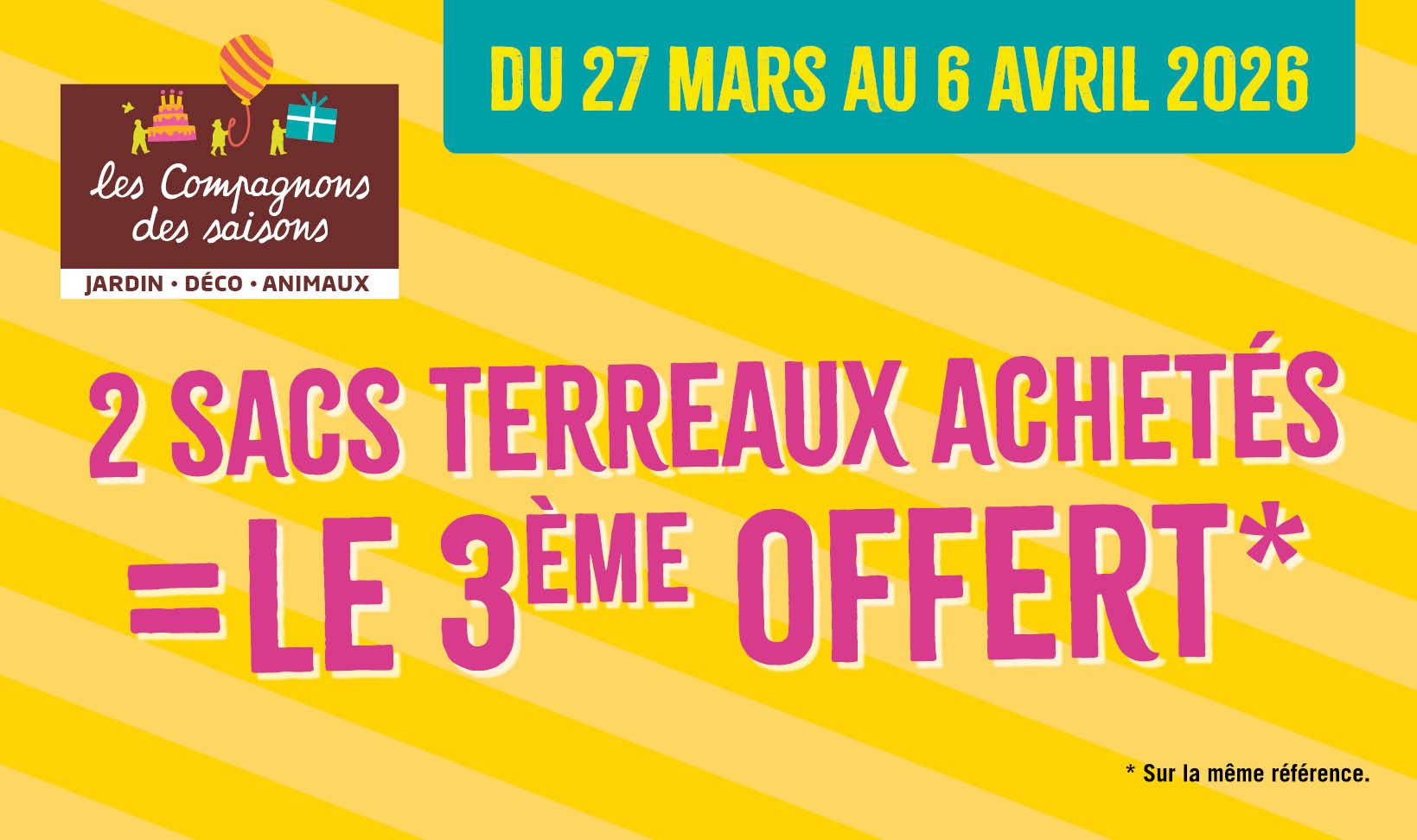 Foire aux Terreaux chez Les Compagnons des Saisons : promotions sur les terreaux et paillages du 27 mars au 6 avril selon sélection en magasin.